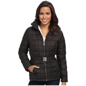 Cole Haan Down Fill Light Weight Belted Packable Down Coat Navy Size S / M NWOT